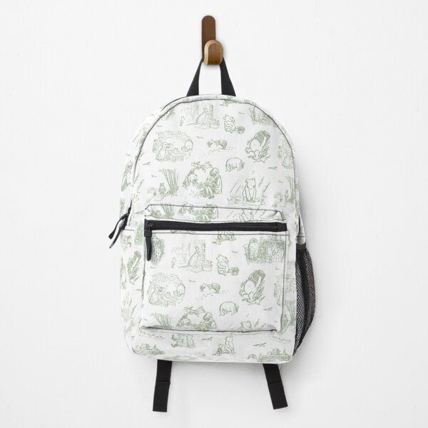 Item preview, Classic Pooh and Friends Storybook Sketches Floral Sage Green designed and sold by KrisInStitches.