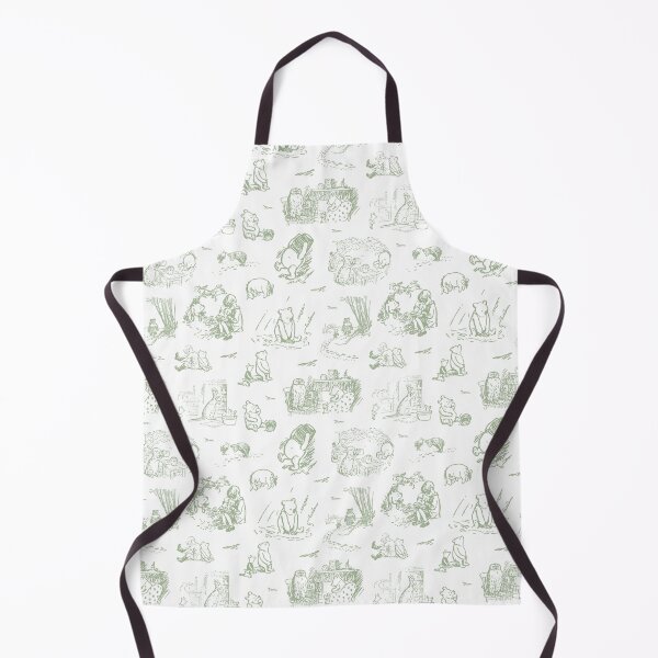Item preview, Classic Pooh and Friends Storybook Sketches Floral Sage Green designed and sold by KrisInStitches.
