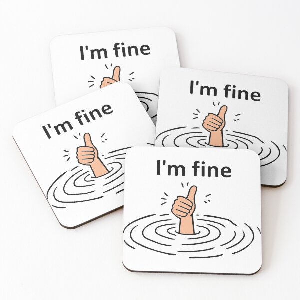 Item preview, I'm Fine Drowning Hand with Thumbs Up Art designed and sold by ArtfulWeave.