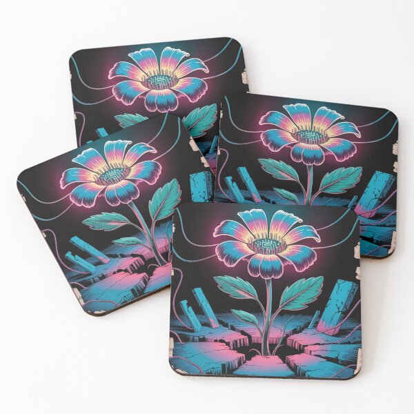 Item preview, The Glitch Garden Cyberpunk Flower Art designed and sold by ShadowAndSlate.