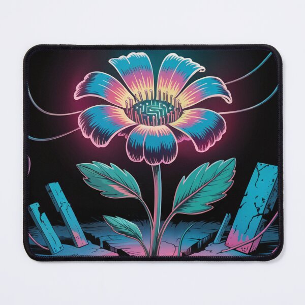 Item preview, The Glitch Garden Cyberpunk Flower Art designed and sold by ShadowAndSlate.