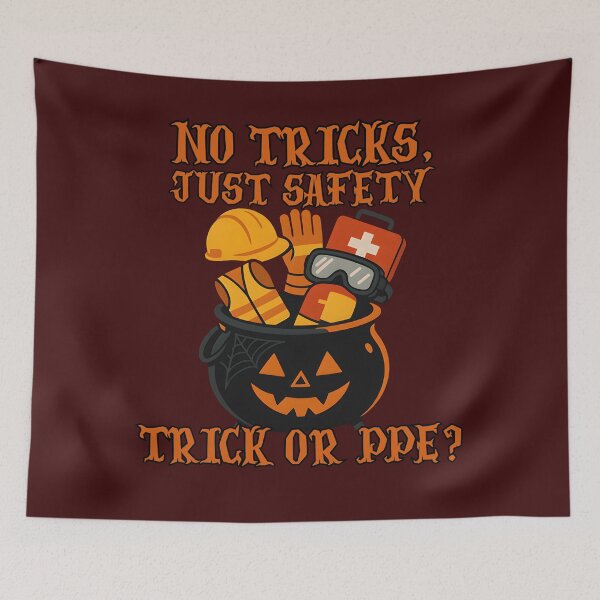 Item preview, No Tricks, Just Safety – Halloween PPE Graphic for Safety Workers designed and sold by PeteLawliiet.