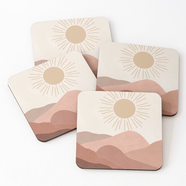 Item preview, Boho Earth Tone Mountains with Radiant Sun and Minimalist Texture designed and sold by NiceDigital.