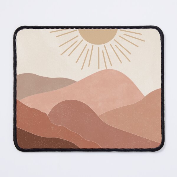 Item preview, Boho Earth Tone Mountains with Radiant Sun and Minimalist Texture designed and sold by NiceDigital.