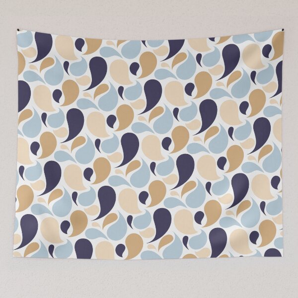 Item preview, Whimsical Water Splashes Blue Beige Pattern designed and sold by Eclectic Monkey.