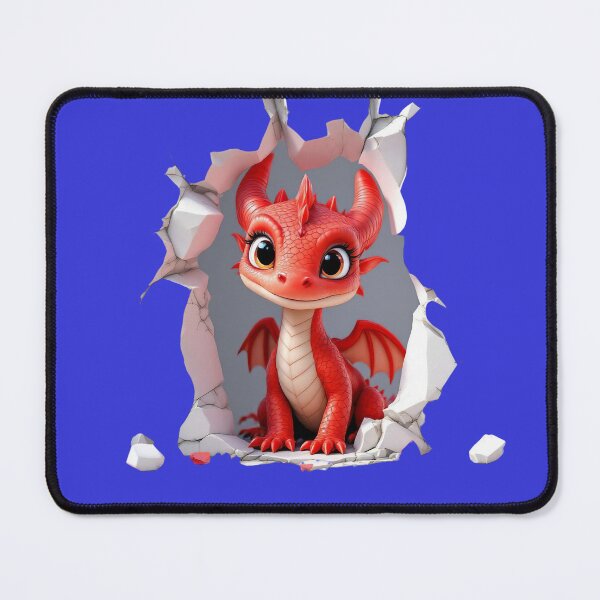 Item preview, Cute Red Dragon Peeking Out 3D Wall Hole Design designed and sold by TheGaliyaStudio.