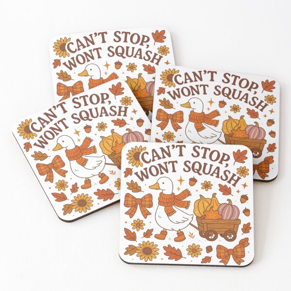 Item preview, Can't Stop Won't Squash – Cute Autumn Goose Illustration designed and sold by 5CatDesign.
