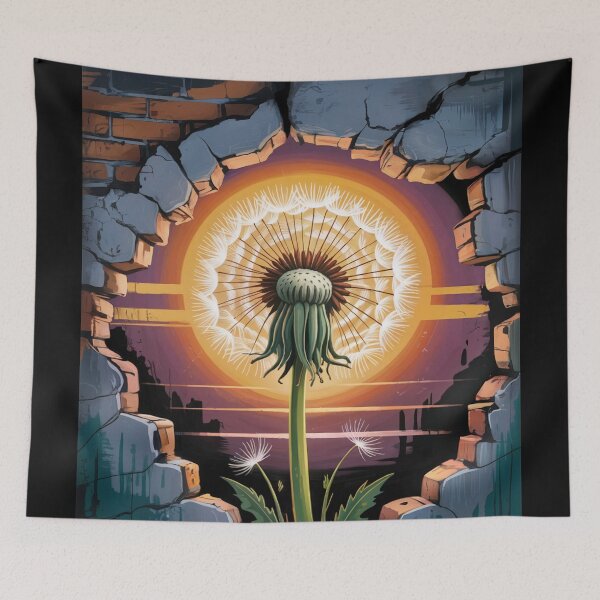 Item preview, Still Here Dandelion Street Art Mural designed and sold by ShadowAndSlate.