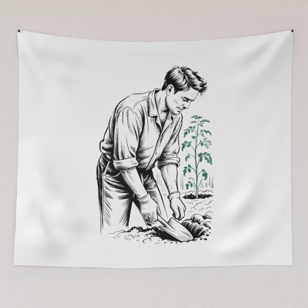 Item preview, Dedicated Male Gardener Cultivating designed and sold by ShadowAndSlate.