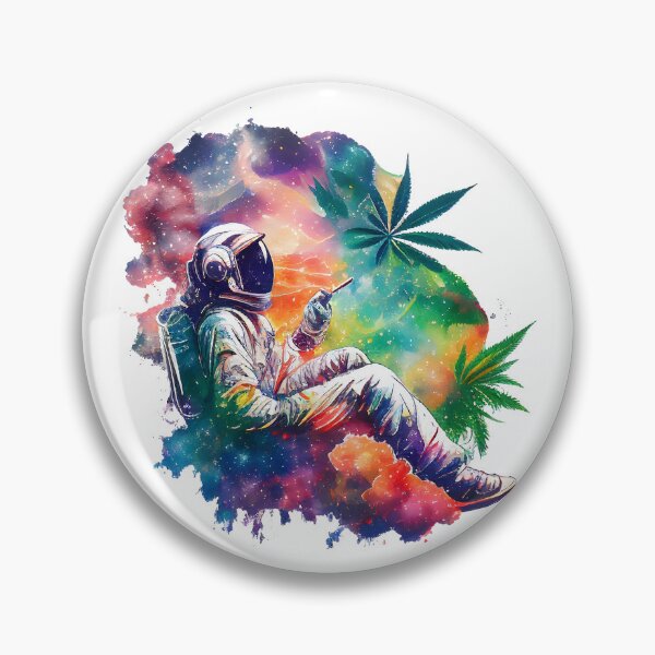 Item preview, Astronaut In Cannabis Leaves Universe 4 designed and sold by Made-by-Gus.
