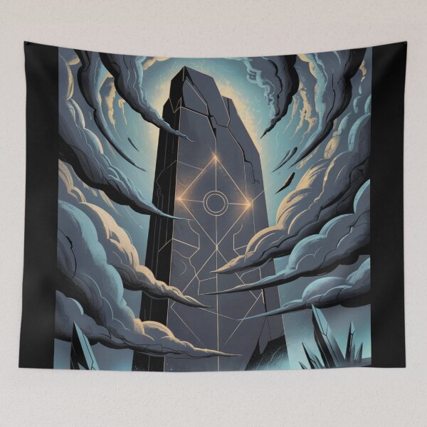 Item preview, Futuristic Abstract Monolith Landscape designed and sold by ShadowAndSlate.