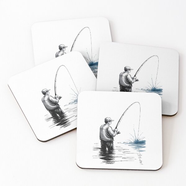 Item preview, Dynamic Male Angler Fishing designed and sold by ShadowAndSlate.