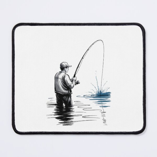 Item preview, Dynamic Male Angler Fishing designed and sold by ShadowAndSlate.
