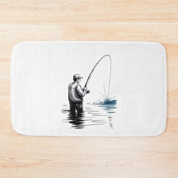 Item preview, Dynamic Male Angler Fishing designed and sold by ShadowAndSlate.