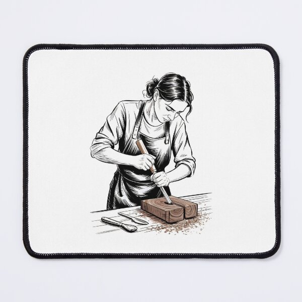 Item preview, Dynamic Female Carpenter Woodworking designed and sold by ShadowAndSlate.