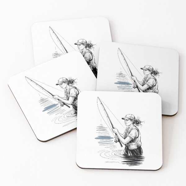 Item preview, Dynamic Female Angler Fishing designed and sold by ShadowAndSlate.