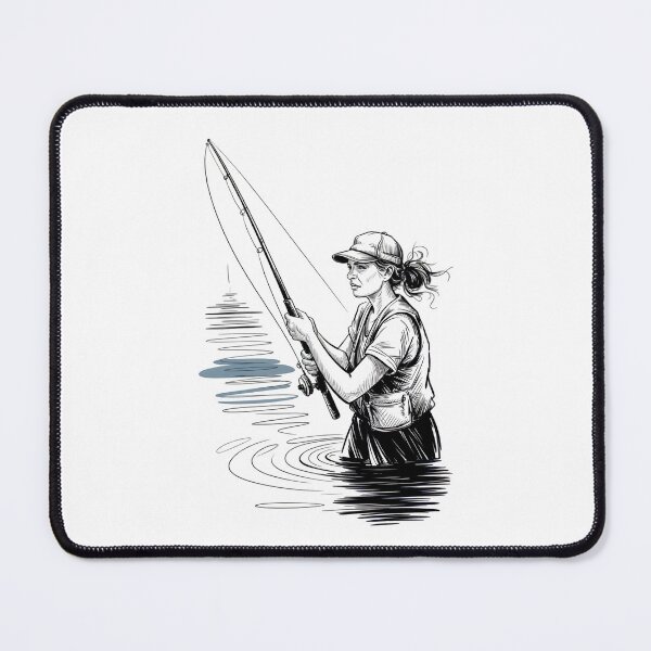 Item preview, Dynamic Female Angler Fishing designed and sold by ShadowAndSlate.