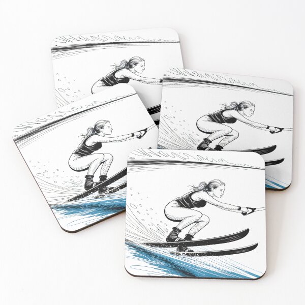 Item preview, Dynamic Female Water Skier Action designed and sold by ShadowAndSlate.
