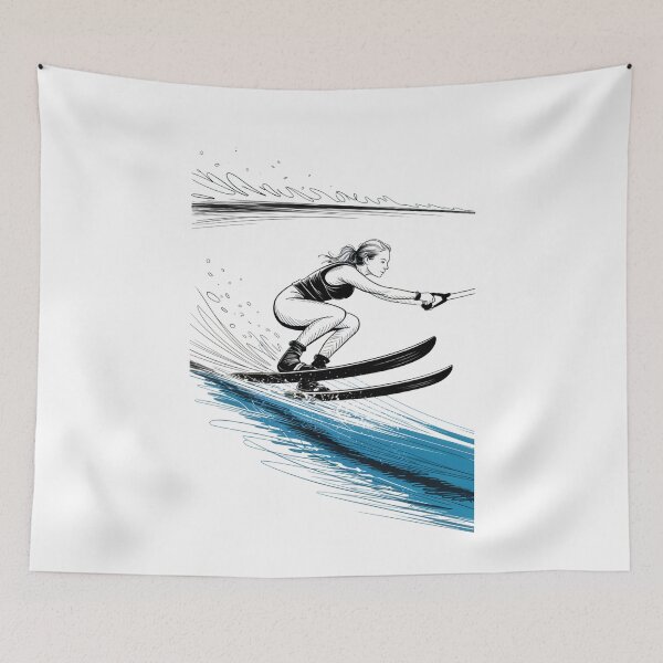 Item preview, Dynamic Female Water Skier Action designed and sold by ShadowAndSlate.