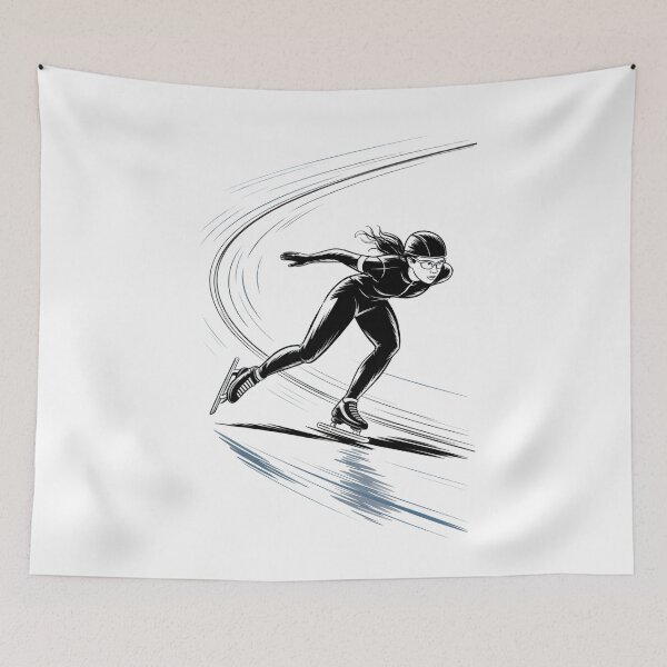 Item preview, Dynamic Female Speed Skater Race designed and sold by ShadowAndSlate.