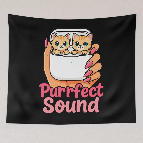 Item preview, Purrfect Sound Funny Cats in Earbuds Music Design designed and sold by tigger shop.