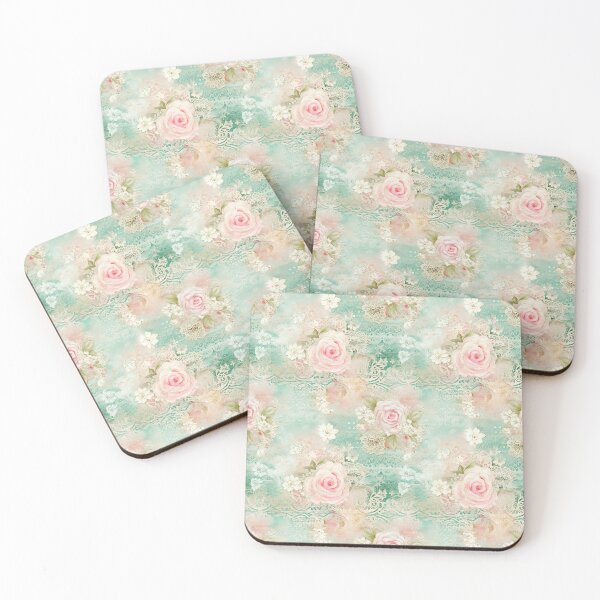 Item preview, Romantic Pastel Roses on Vintage Lace designed and sold by HasHs.