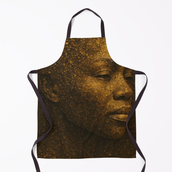 Item preview, A highly textured, abstract portrait of a dark-skinned African woman’s face emerging from a golden-brown mosaic designed and sold by Adanne Chukwudi.