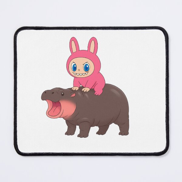 Item preview, Labubu Rides Moo Deng Macaron designed and sold by YourDreamyDesign.