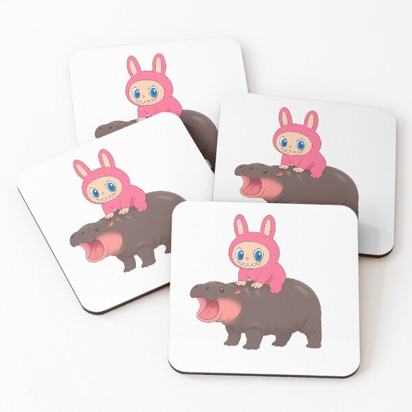 Item preview, Labubu Rides Moo Deng Macaron designed and sold by YourDreamyDesign.