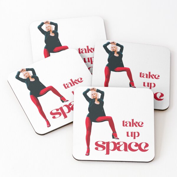 Item preview, Take Up Space - proud stance woman wide leg pose with bold red tights font vintage retro designed and sold by RabbitHoleThings.