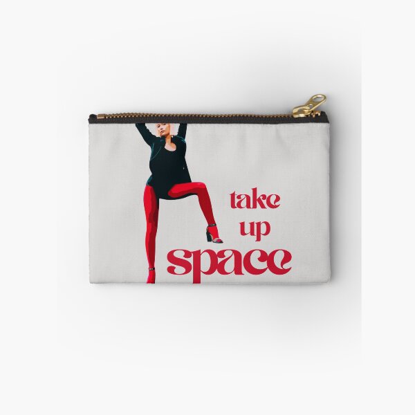 Item preview, Take Up Space - proud stance woman wide leg pose with bold red tights font vintage retro designed and sold by RabbitHoleThings.