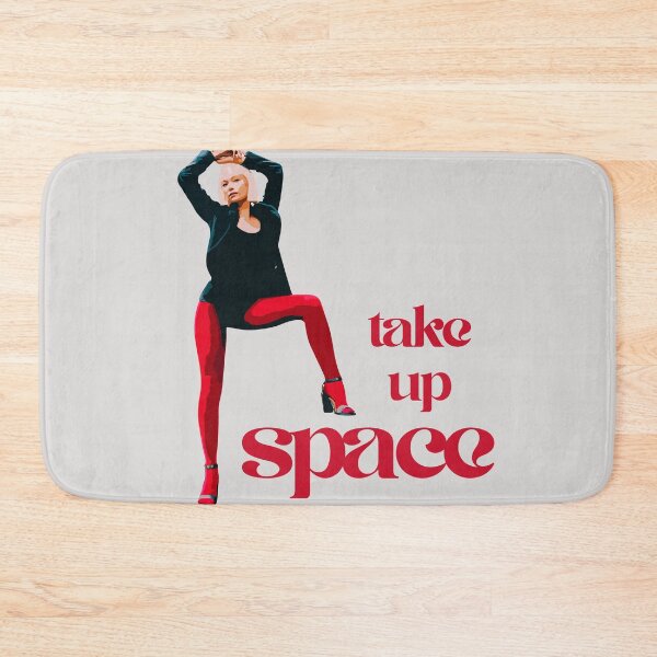 Item preview, Take Up Space - proud stance woman wide leg pose with bold red tights font vintage retro designed and sold by RabbitHoleThings.