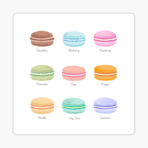 Item preview, Pastel French Macarons pastry dessert food art illustration, Parisian Coffee Bakery Aesthetic  designed and sold by Natasha May Design.