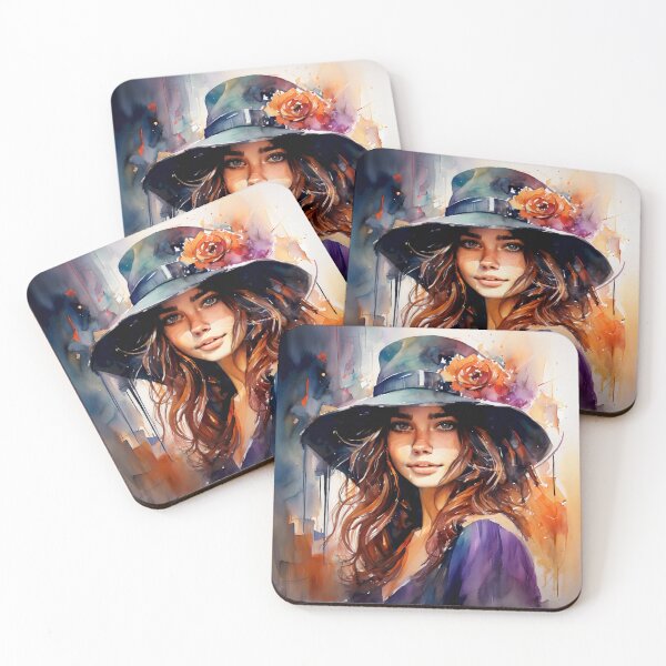 Item preview, The Woman in the Hat: Portrait of Vibrant Grace designed and sold by redask2me.