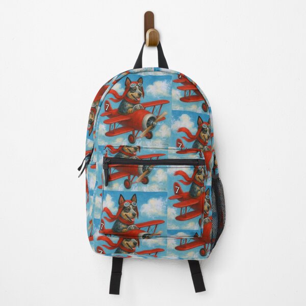 Item preview, Cool Red Baron Puppy Dog Flying Bi Plane in the Clouds Painting designed and sold by Yogibear & Rachelle .