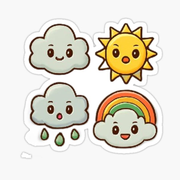 Item preview, Kawaii Weather Icons designed and sold by charsooyememari.