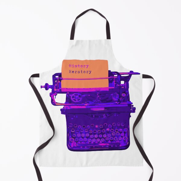 Item preview, Make History Herstory - antique typewriter bold pop colors orange purple blue vintage retro designed and sold by RabbitHoleThings.