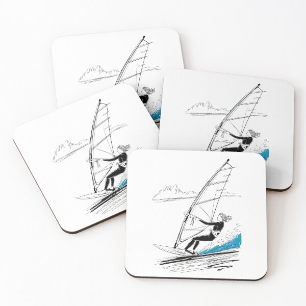 Item preview, Dynamic Female Wind Surfer Ride designed and sold by ShadowAndSlate.