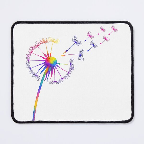 Item preview, Colorful Rainbow Dandelion Seeds Blowing in Wind designed and sold by ArtfulWeave.