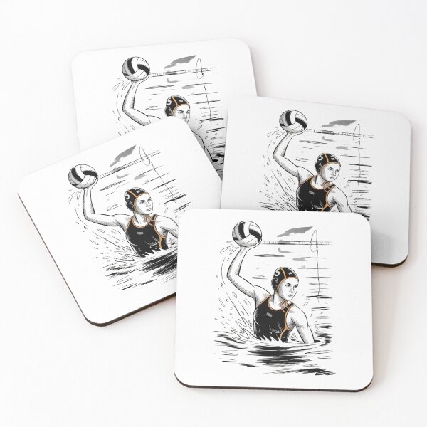 Item preview, Dynamic Female Water Polo Player Throw designed and sold by ShadowAndSlate.
