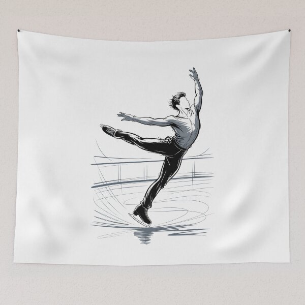 Item preview, Dynamic Male Ice Skater Spin designed and sold by ShadowAndSlate.