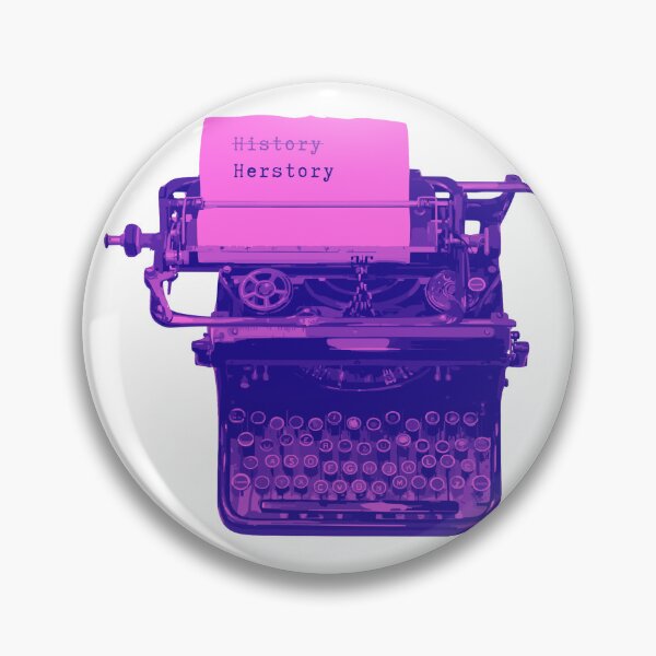 Item preview, Make History Herstory - antique typewriter bold pink purple pop colors vintage retro designed and sold by RabbitHoleThings.