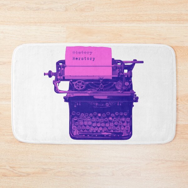 Item preview, Make History Herstory - antique typewriter bold pink purple pop colors vintage retro designed and sold by RabbitHoleThings.