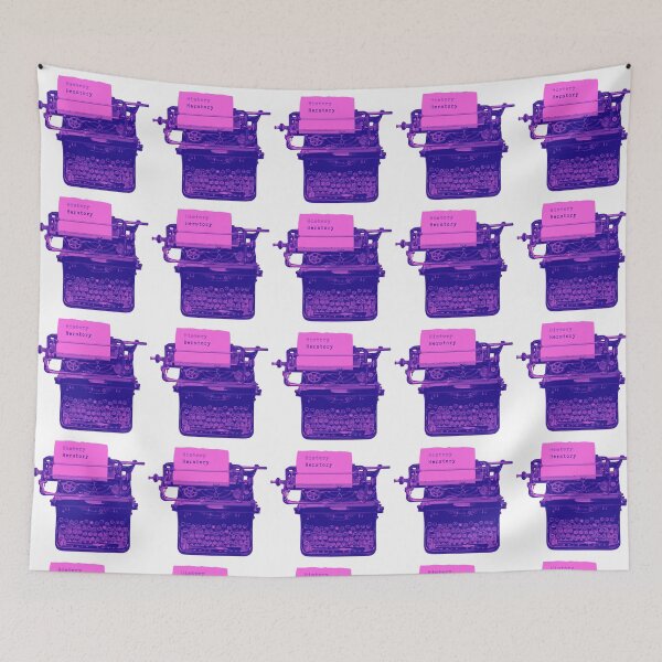 Item preview, Make History Herstory - antique typewriter bold pink purple pop colors vintage retro designed and sold by RabbitHoleThings.