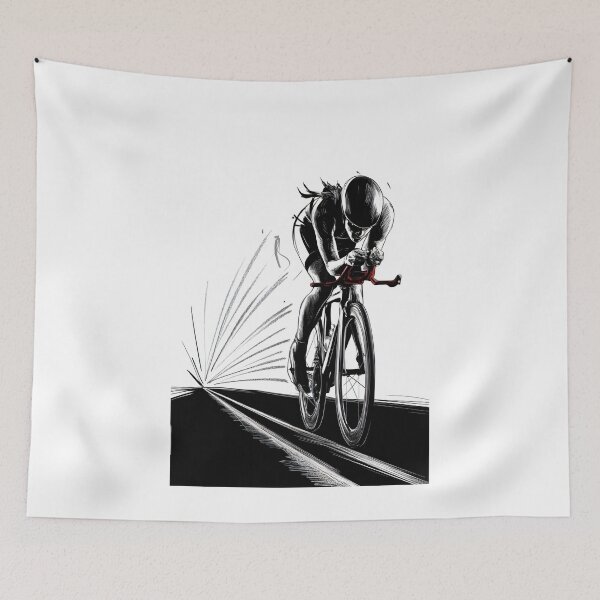 Item preview, Dynamic Female Road Cyclist Racer designed and sold by ShadowAndSlate.