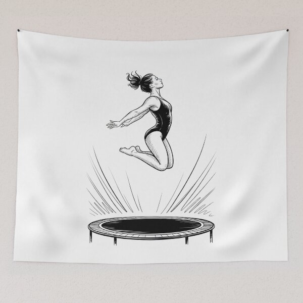 Item preview, Dynamic Female Trampolinist Jump designed and sold by ShadowAndSlate.