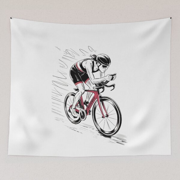 Item preview, Dynamic Female Race Cyclist Sprint designed and sold by ShadowAndSlate.
