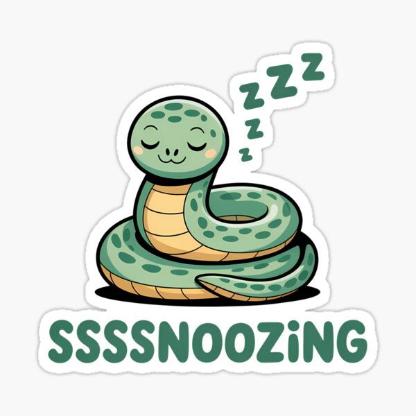 Item preview, Sleepy Snake Ssssnoozing Pun designed and sold by SakuraHaven.