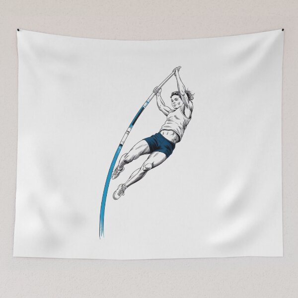 Item preview, Dynamic Female Pole Vaulter Jump designed and sold by ShadowAndSlate.