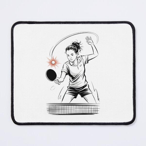 Item preview, Dynamic Female Table Tennis Player designed and sold by ShadowAndSlate.